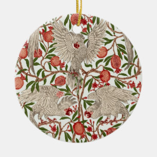 Walter Crane White Cockatoo Red Pomegranate Art Ceramic Tree Decoration