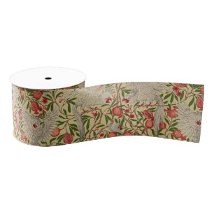 Walter Crane White Cockatoo Red Pomegranate Art Grosgrain Ribbon