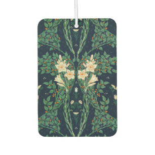 Walter Crane White Lily-Blue Back Car Air Freshener