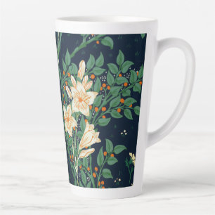 Walter Crane White Lily-Blue Back Latte Mug