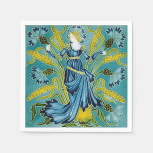 Walter Crane's Flora Art Nouveau Napkin