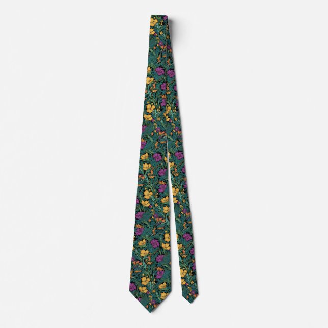 Walter Morris Inspired Floral Print Tie (Front)