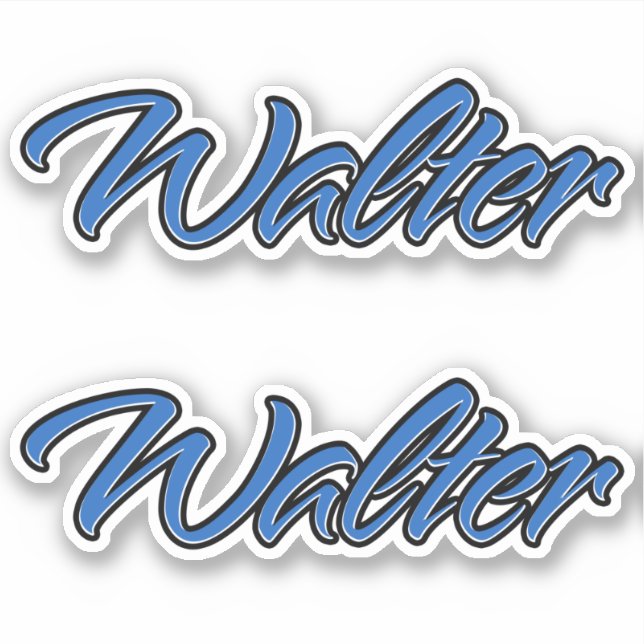 Walter Name blue sticker Sticker Sticker Stickerse (Front)