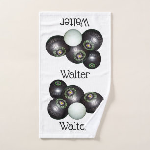 Walter Name On Lawn Bowls Design, Hand Towel