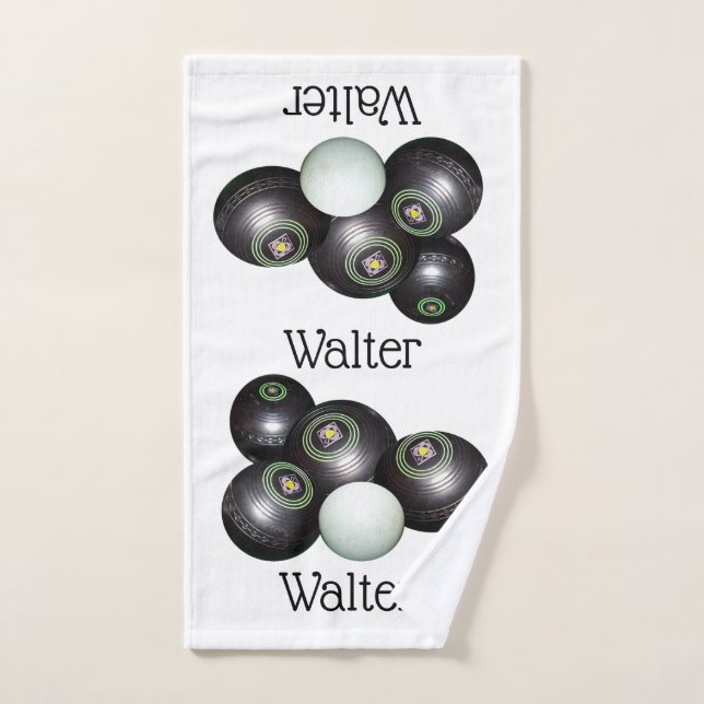 Walter Name On Lawn Bowls Design, Hand Towel (Hand Towel)