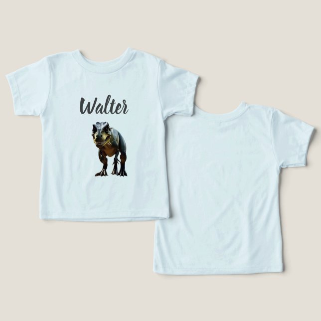 Walter Name With T Rex Dinosaur, (Design Front & Back)