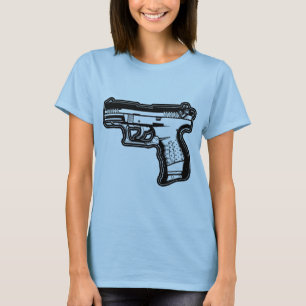 walter p22 gun firearm stencil graphic t-shirt