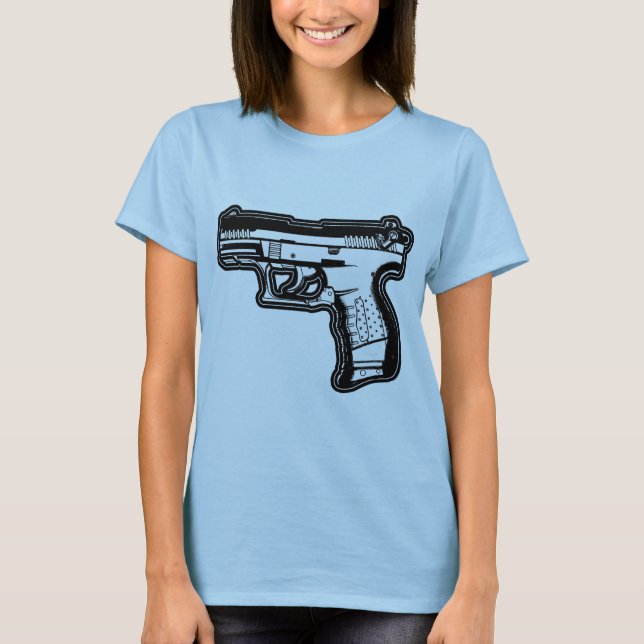 walter p22 gun firearm stencil graphic t-shirt (Front)
