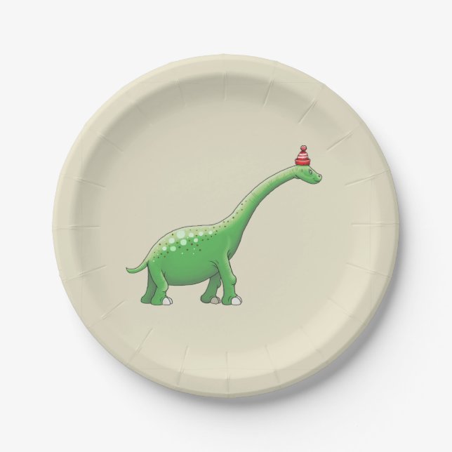 Walter the Dinosaur Paper Plate (Front)