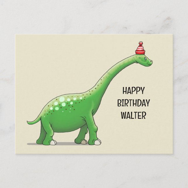 Walter the Long Neck Dinosaur Postcard (Front)