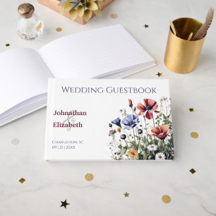 Waltercolor Wildflowers Wedding Guest Book