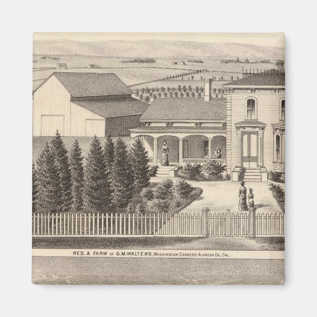 Walters, Crowell residences, farm Magnet (Front)