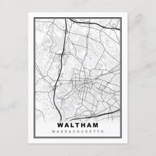 Waltham Map Postcard