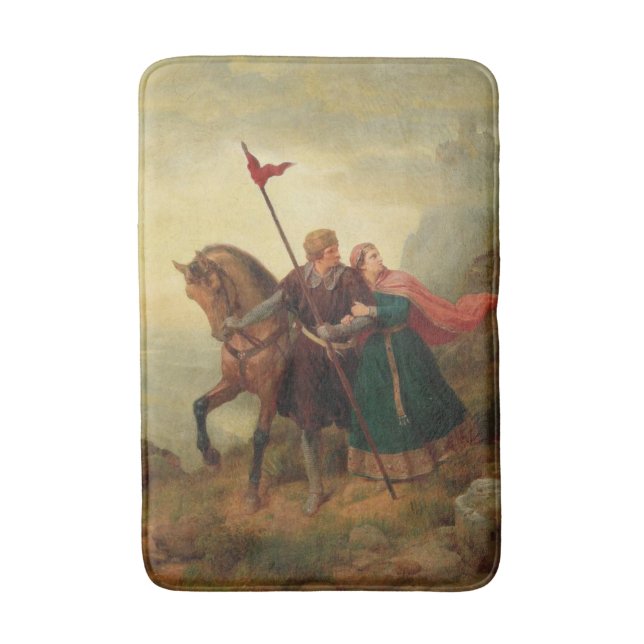 Walther and Hildegund Fleeing with their Horse Bath Mat (Front Vertical)