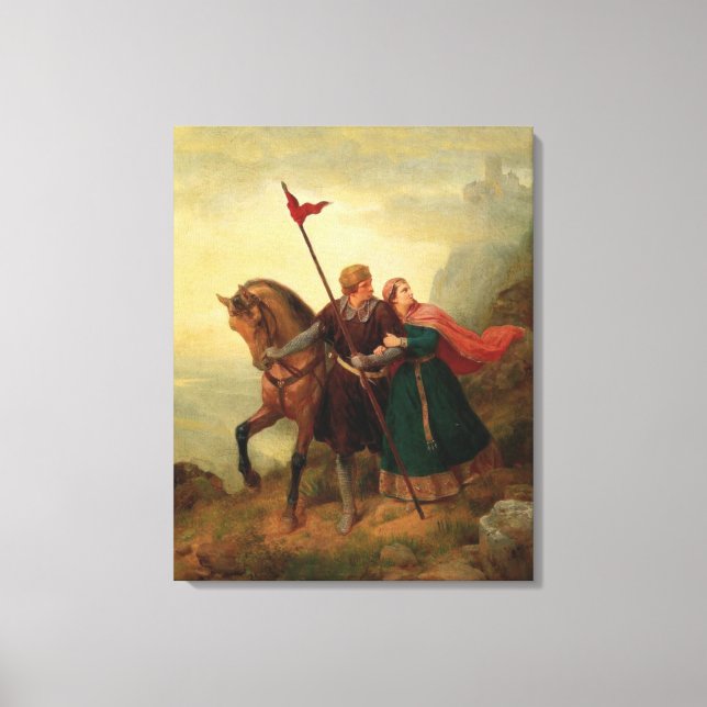 Walther and Hildegund Fleeing with their Horse Canvas Print (Front)