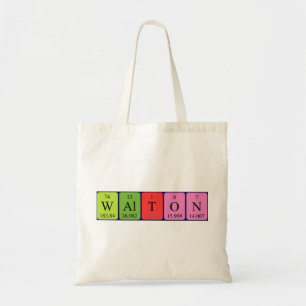 Walton periodic table name tote bag