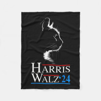 Waltz 2024 Cat Election Kamala Harris Tim Walz 202 Fleece Blanket
