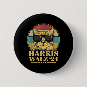 Waltz 2024 Election Cat Lady Kamala Harris Tim Wal 6 Cm Round Badge