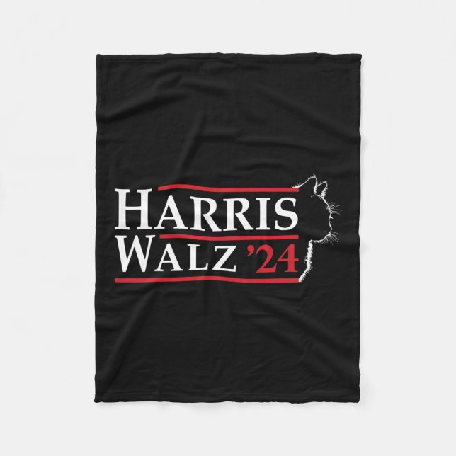 Waltz 2024 Election Cat Lady Kamala Harris Tim Wal Fleece Blanket (Front)