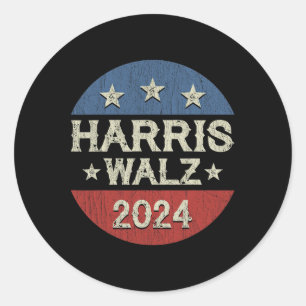 Waltz 2024 Election Kamala Harris Tim Waltz 2024 1 Classic Round Sticker