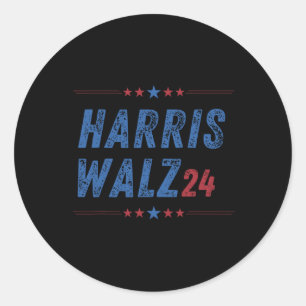 Waltz 2024 Election Kamala Harris Tim Waltz 2024 2 Classic Round Sticker