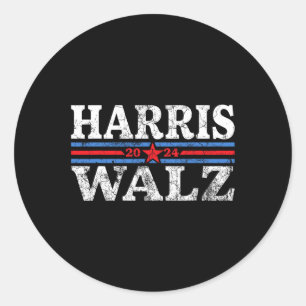 Waltz 2024 Election Kamala Harris Tim Waltz 2024 2 Classic Round Sticker