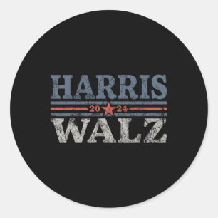 Waltz 2024 Election Kamala Harris Tim Waltz 2024 3 Classic Round Sticker
