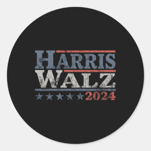 Waltz 2024 Election Kamala Harris Tim Waltz 2024 5 Classic Round Sticker