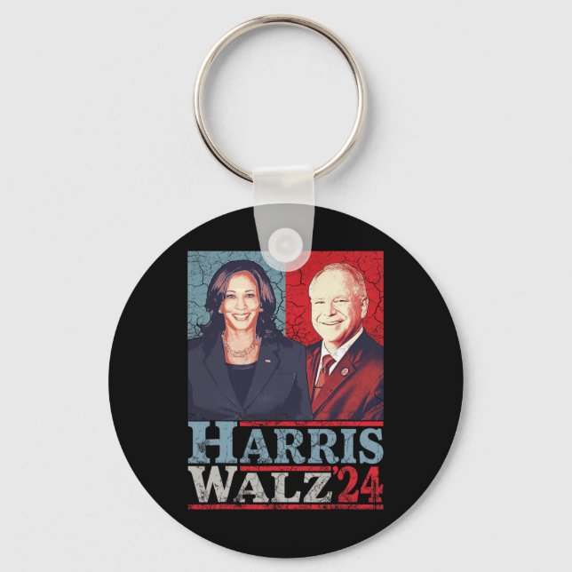 Waltz 2024 Election Kamala Harris Tim Waltz 2024 5 Key Ring (Front)