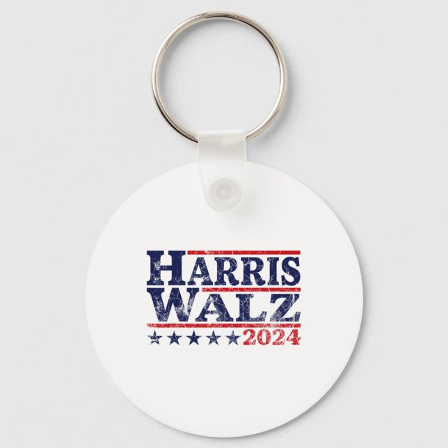 Waltz 2024 Election Kamala Harris Tim Waltz 2024 6 Key Ring (Front)