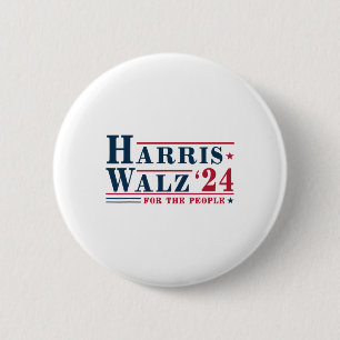 Waltz 2024 For The People Kamala Harris Tim Waltz  6 Cm Round Badge