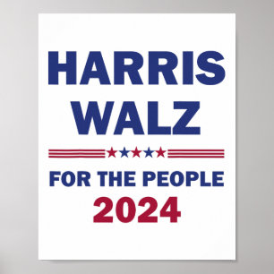 Waltz 2024 For The People Kamala Harris Tim Waltz Poster