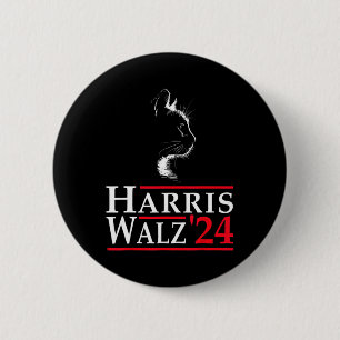Waltz 2024 Funny Cat Vote For Kamala Harris Tim Wa 6 Cm Round Badge
