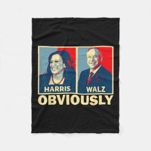 Waltz 2024 Obviously Tim Walz Kamala Harris 2024 Fleece Blanket