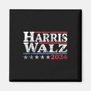 Waltz-2024 Retro Stripe Kamala Harris Tim Waltz-24 Magnet