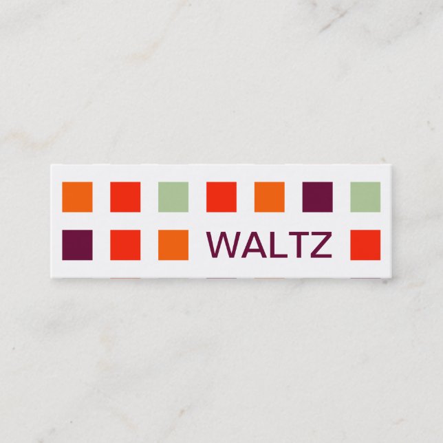 WALTZ (mod squares) Mini Business Card (Front)