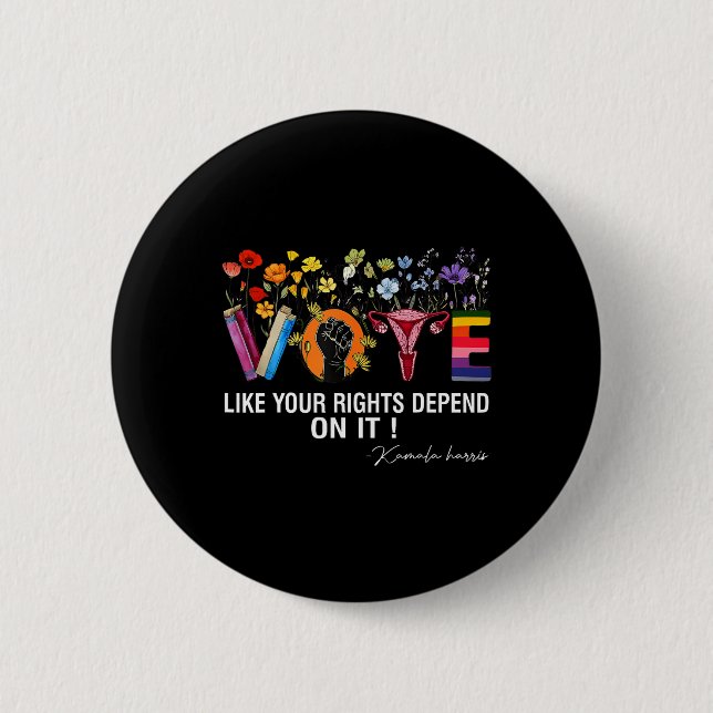Waltz Vote Like Your Rights Depend On It Feminist  6 Cm Round Badge (Front)