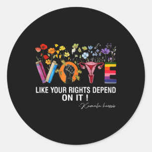 Waltz Vote Like Your Rights Depend On It Feminist Classic Round Sticker