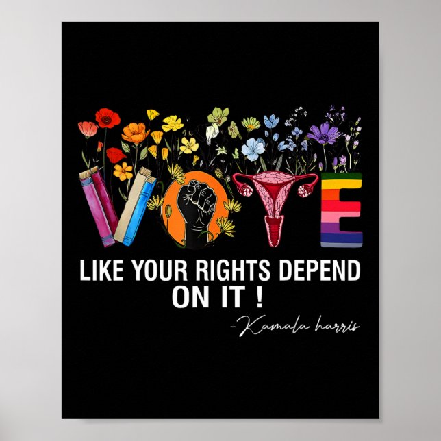 Waltz Vote Like Your Rights Depend On It Feminist  Poster (Front)