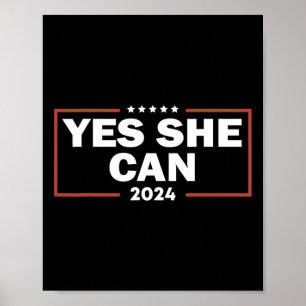 Waltz Yes She Can 2024 Election Vote Kamala Harris Poster