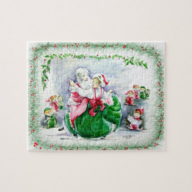 Waltzing Santa & Mrs. Claus Puzzle (Horizontal)