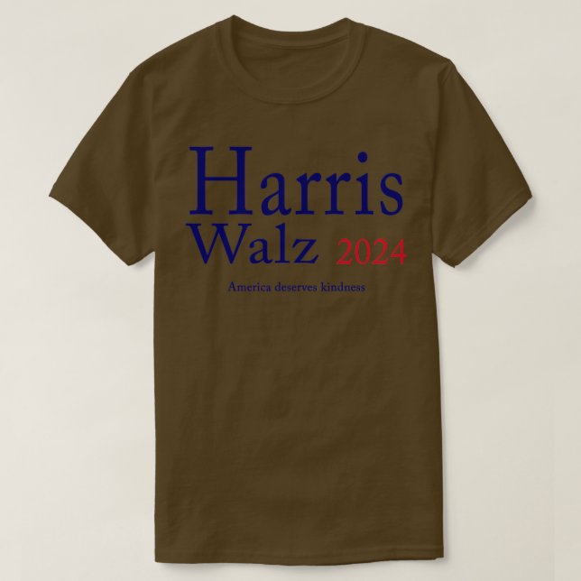 Walz 2024 America Deserves Kindness TShirt (Design Front)