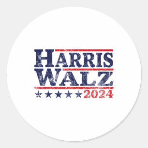 Walz 2024 Election Kamala Harris Tim Waltz 2024 14 Classic Round Sticker