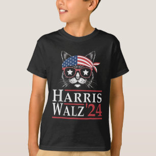 Walz 2024 Funny Cat Election Kamala Harris Tim Wal T-Shirt