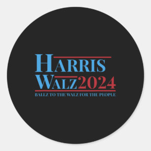 Walz 2024 Kamala Harris Tim Walz Campaign Funny Te Classic Round Sticker