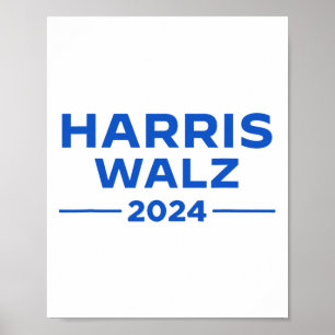 Walz 2024 President American Flag Kamala Harris Poster