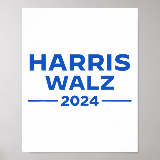 Walz 2024 President American Flag Kamala Harris  Poster (Front)