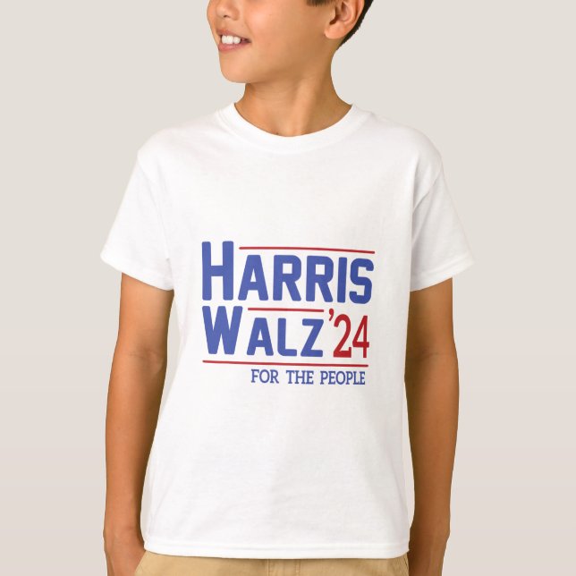 Walz 2024 President American Flag Kamala Harris Wa T-Shirt (Front)