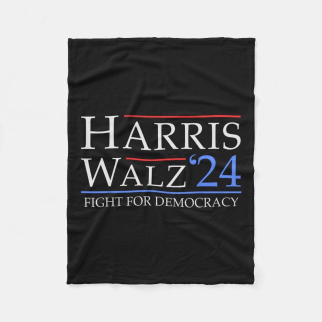 Walz 2024 Save Democracy 2024 Election Funny Harri Fleece Blanket (Front)