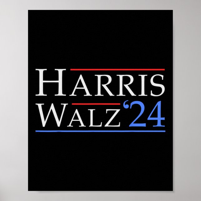 Walz 2024 Save Democracy 2024 Election Funny Harri Poster (Front)